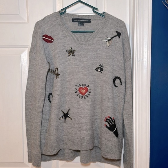 Women’s French Connection Lucky Knits Embellished Sweater Size Small - Picture 3 of 10